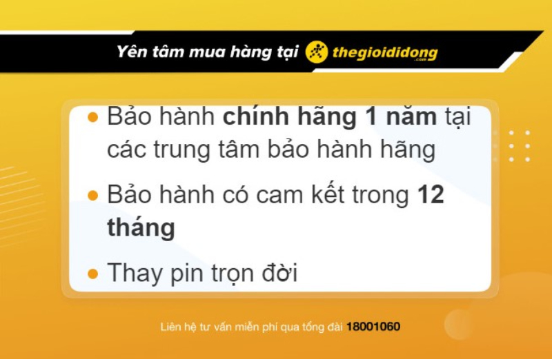 Chính sách bảo hành hấp dẫn khi mua đồng hồ tại TGDĐ